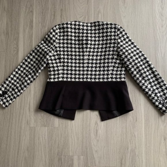 Talbots Houndstooth Wool Blend Blazer Jacket Sz 4 - Picture 6 of 11